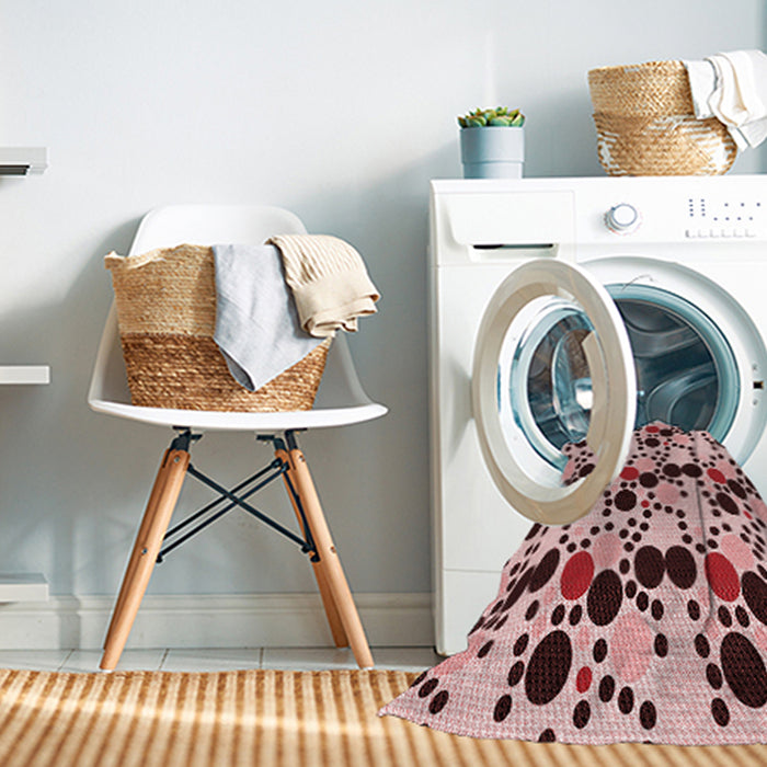 Machine Washable Transitional Brown Red Rug in a Washing Machine, wshpat2247rd