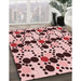 Machine Washable Transitional Brown Red Rug in a Family Room, wshpat2247rd