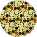 Square Machine Washable Transitional Mustard Yellow Rug in a Living Room, wshpat2247yw