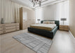 Patterned Smokey Gray Rug in a Bedroom, pat2248gry