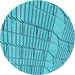 Square Patterned Bright Cyan Blue Rug, pat2248lblu