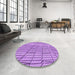 Round Patterned Violet Purple Rug in a Office, pat2248pur