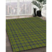 Machine Washable Transitional Olive Green Rug in a Family Room, wshpat2249grn