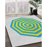 Patterned Light Jade Green Novelty Rug, pat224