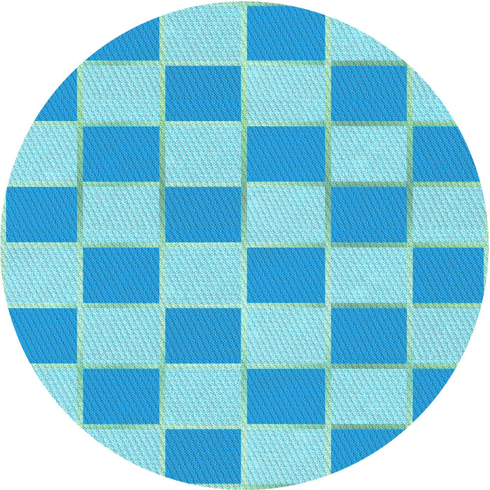 Square Patterned Deep Sky Blue Rug, pat225lblu