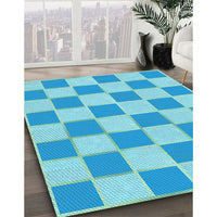 Patterned Deep Sky Blue Rug, pat225lblu