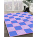 Patterned Light Slate Blue Rug in Family Room, pat225pur