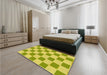 Patterned Pistachio Green Rug in a Bedroom, pat225yw