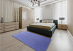 Patterned Denim Blue Rug in a Bedroom, pat2250blu