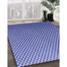 Patterned Denim Blue Rug in Family Room, pat2250blu