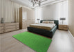 Patterned Green Rug in a Bedroom, pat2250grn