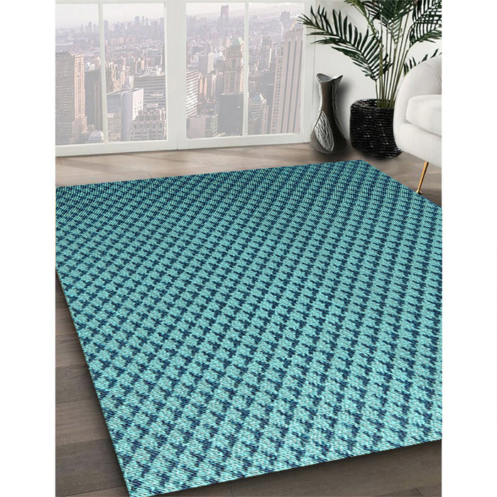 Machine Washable Transitional Turquoise Green Rug in a Family Room, wshpat2250lblu