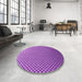 Round Patterned Purple Rug in a Office, pat2250pur