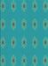 Patterned Bright Turquoise Blue Rug, pat2251lblu