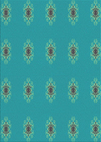 Machine Washable Transitional Bright Turquoise Blue Rug, wshpat2251lblu