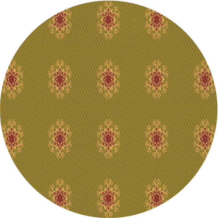 Square Patterned Orange Gold Rug, pat2251org