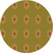 Square Patterned Orange Gold Rug, pat2251org