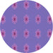 Square Patterned Purple Mimosa Purple Rug, pat2251pur