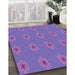 Patterned Purple Mimosa Purple Rug in Family Room, pat2251pur