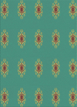Patterned Emerald Green Novelty Rug, pat2251