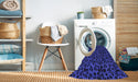 Machine Washable Transitional Denim Dark Blue Rug in a Washing Machine, wshpat2252blu