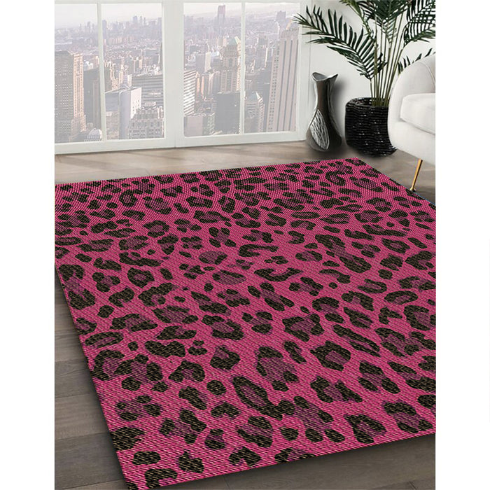 Machine Washable Transitional Brown Red Rug in a Family Room, wshpat2252brn