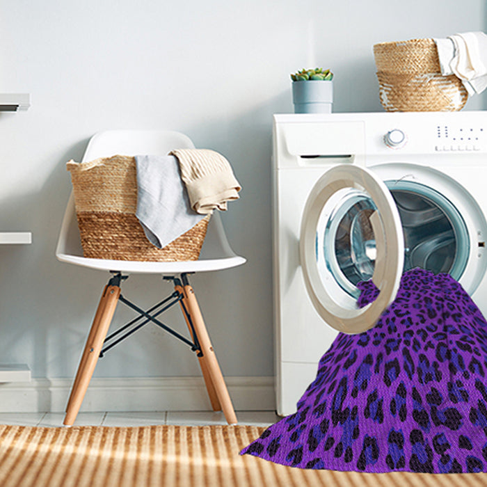 Machine Washable Transitional Clematis Violet Purple Rug in a Washing Machine, wshpat2252pur