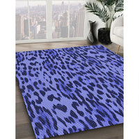 Patterned Light Slate Blue Rug, pat2253blu