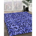 Patterned Light Slate Blue Rug in Family Room, pat2253blu