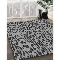 Patterned Black Rug, pat2253gry