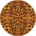 Square Patterned Neon Orange Rug, pat2253yw