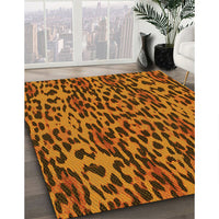 Patterned Neon Orange Rug, pat2253yw