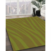 Patterned Dark Bronze Brown Rug, pat2254grn