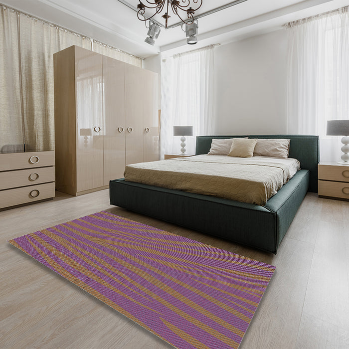 Patterned Raspberry Purple Rug in a Bedroom, pat2254lblu