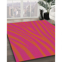Patterned Red Novelty Rug, pat2254