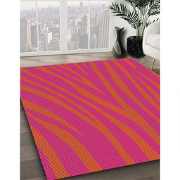 Patterned Red Novelty Rug in Family Room, pat2254