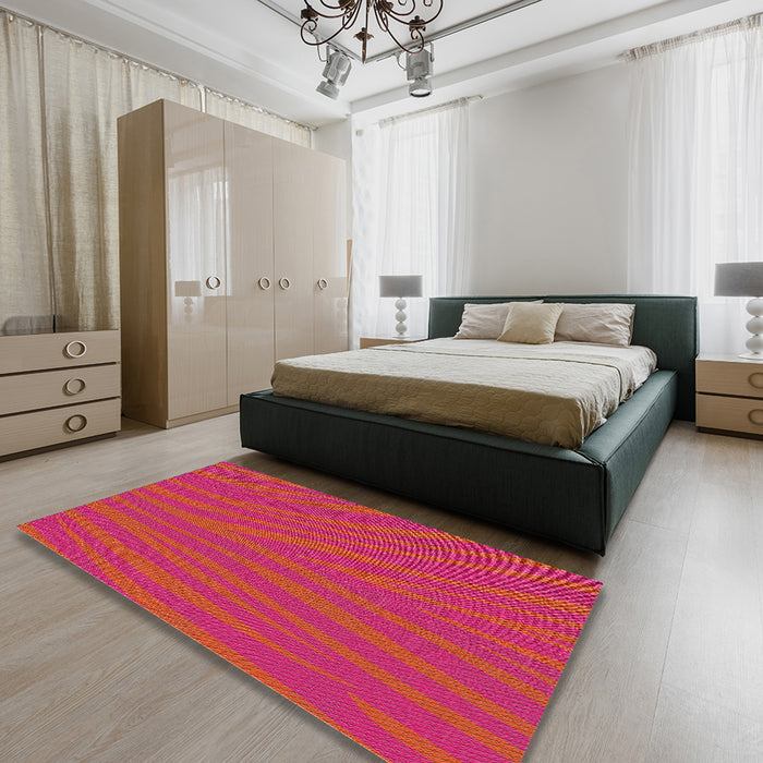 Machine Washable Transitional Red Rug in a Bedroom, wshpat2254