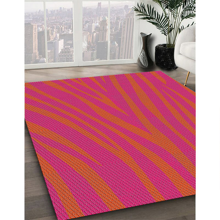 Patterned Red Novelty Rug in Family Room, pat2254