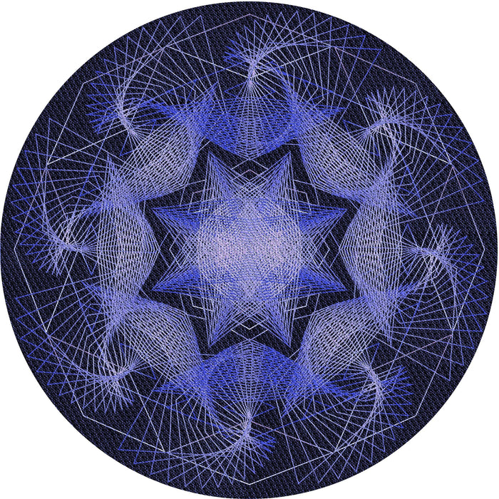 Square Patterned Night Blue Rug, pat2255blu