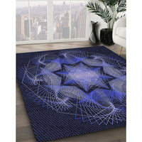 Patterned Night Blue Rug, pat2255blu