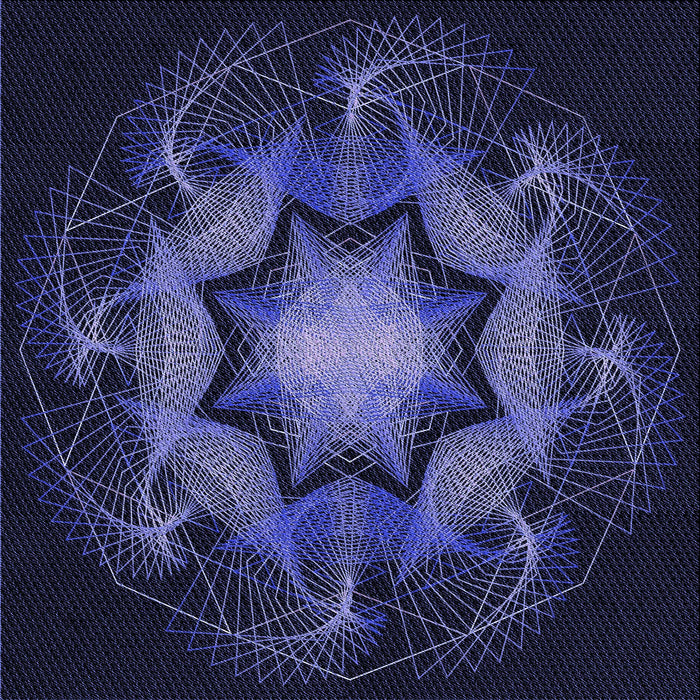 Round Machine Washable Transitional Night Blue Rug, wshpat2255blu