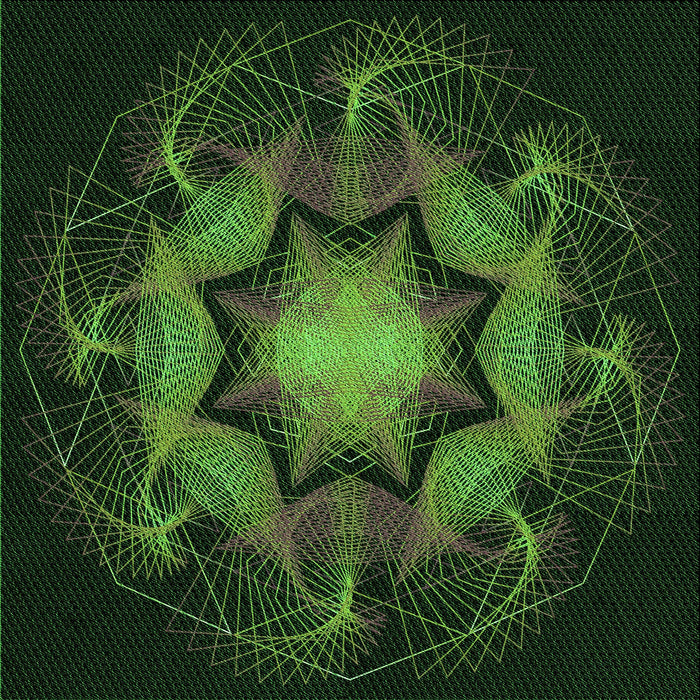 Round Patterned Dark Lime Green Rug, pat2255grn