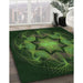 Patterned Dark Lime Green Rug in Family Room, pat2255grn