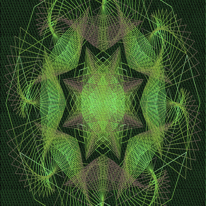 Patterned Dark Lime Green Rug, pat2255grn