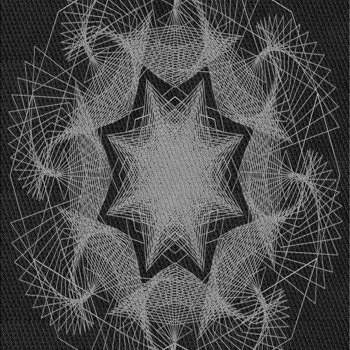 Patterned Black Rug, pat2255gry