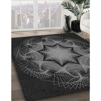 Patterned Black Rug, pat2255gry