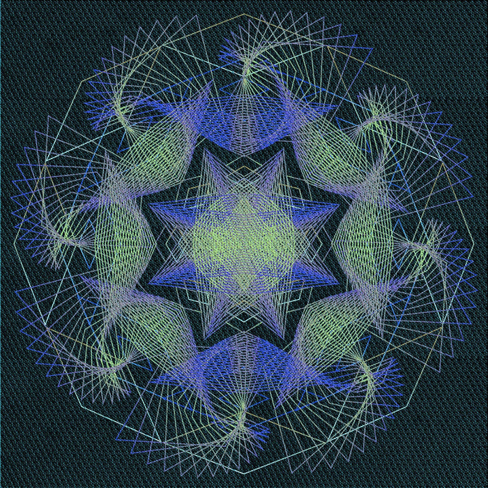 Round Patterned Black Rug, pat2255lblu