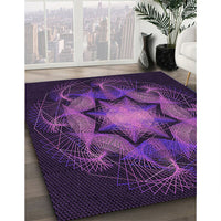 Patterned Dark Orchid Purple Rug, pat2255pur