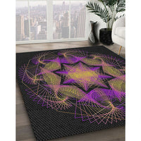 Patterned Mid Gray Novelty Rug, pat2255