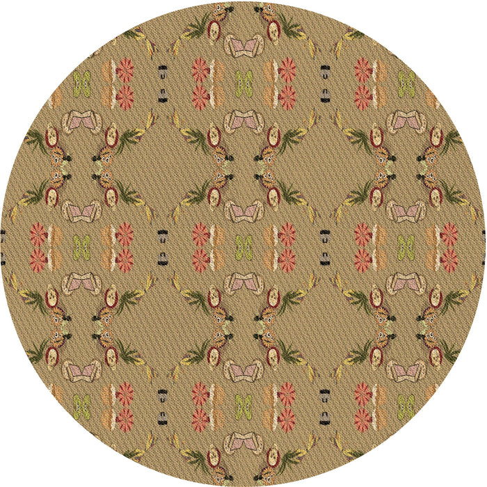 Square Patterned Light Brown Rug, pat2256brn